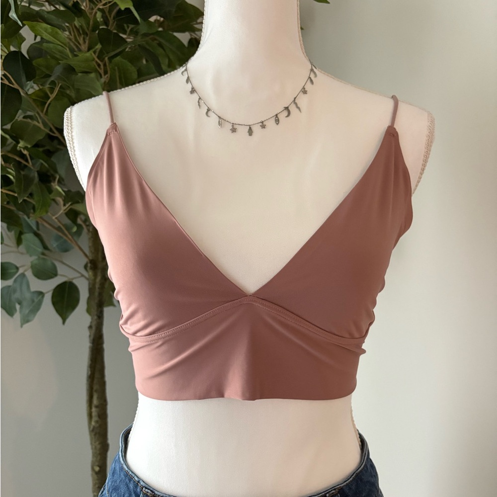 Elegant Mauve Spaghetti Strap Crop Top